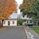 Small house on a leafy street in autumn in Pointe-Claire