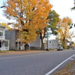 Autumn maples and homes along Avenue Cartier in Pointe-Claire