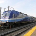 Exo commuter train on the Vaudreuil–Hudson line heading into Montreal