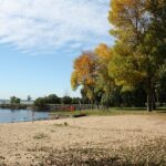 Centennial Memorial beach on Lac Saint-Louis in Beaconsfield in autumn